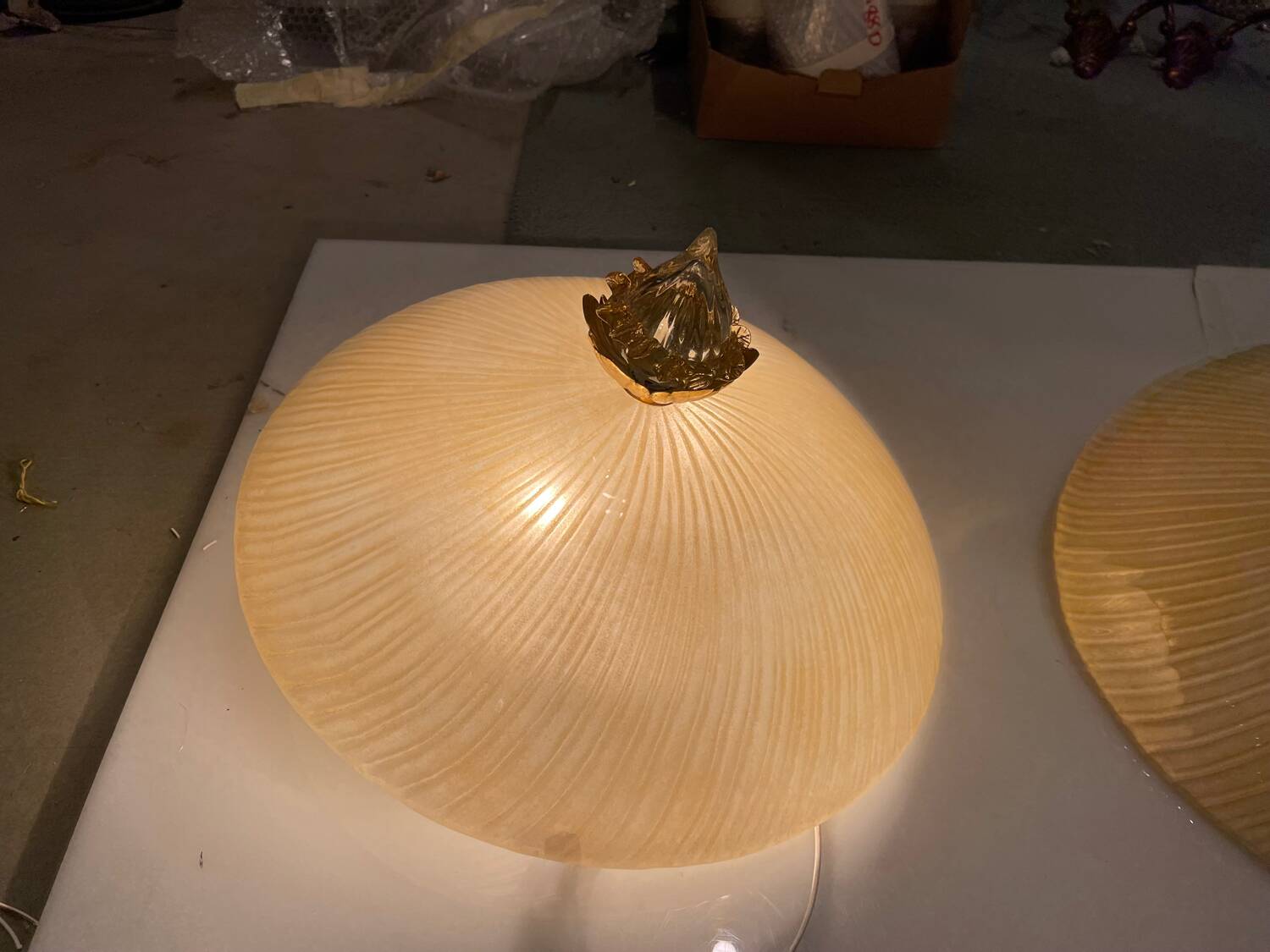 Lot de 2 plafonniers vénitiens en verre de Murano