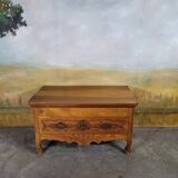 Louis XV low chest of drawers in solid cherry wood