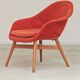 Fauteuil Shell restauré velours par Miroslav Navratil pour Vertex