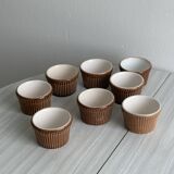 8 ramekins in old Belgian ceramic