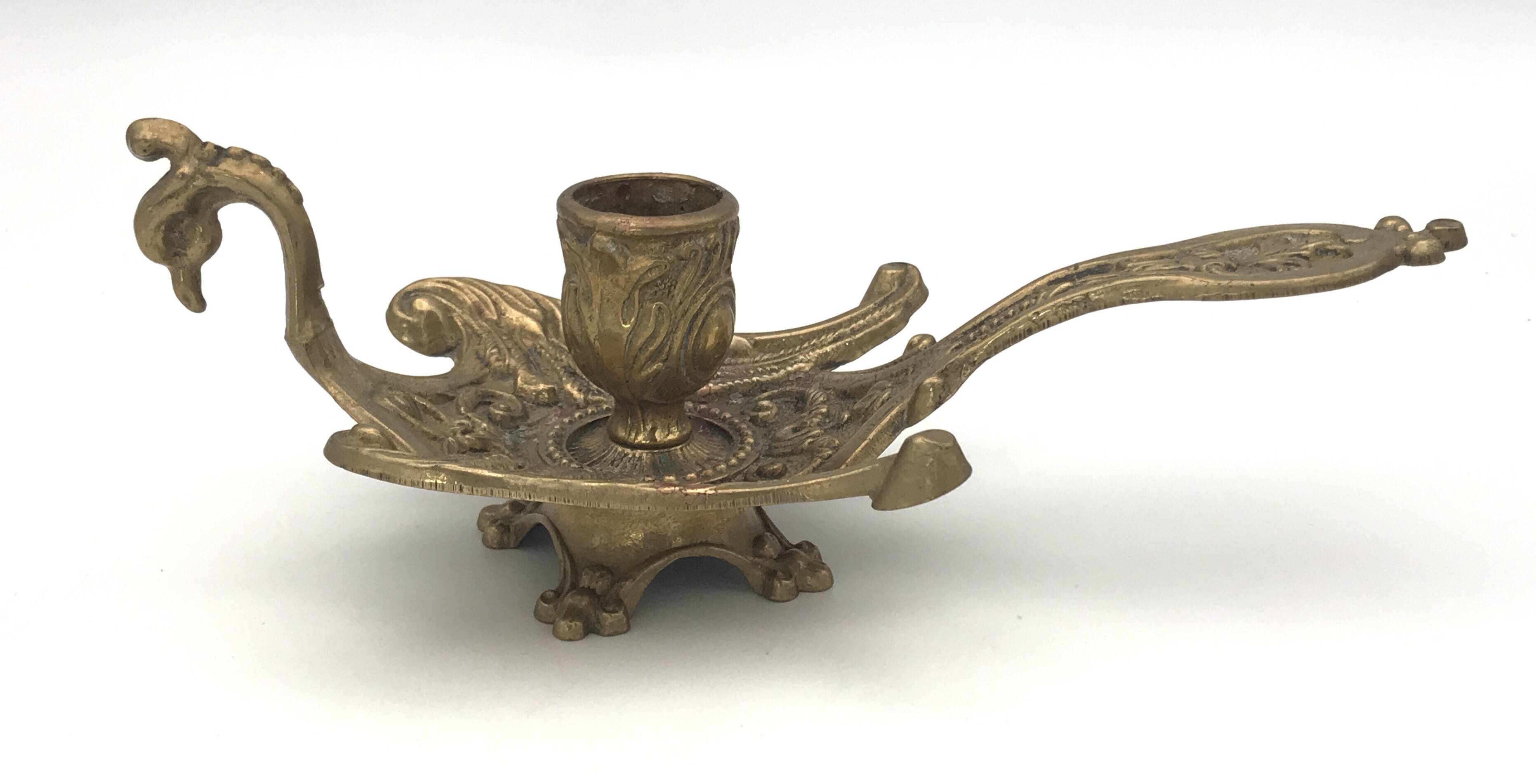 Solid Brass Hand Candle Holder