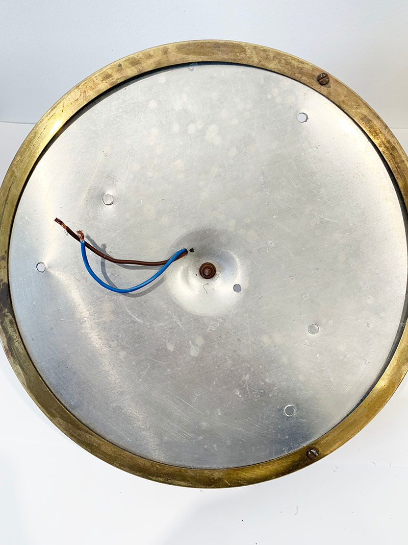 Ceiling lamp in glass and brass