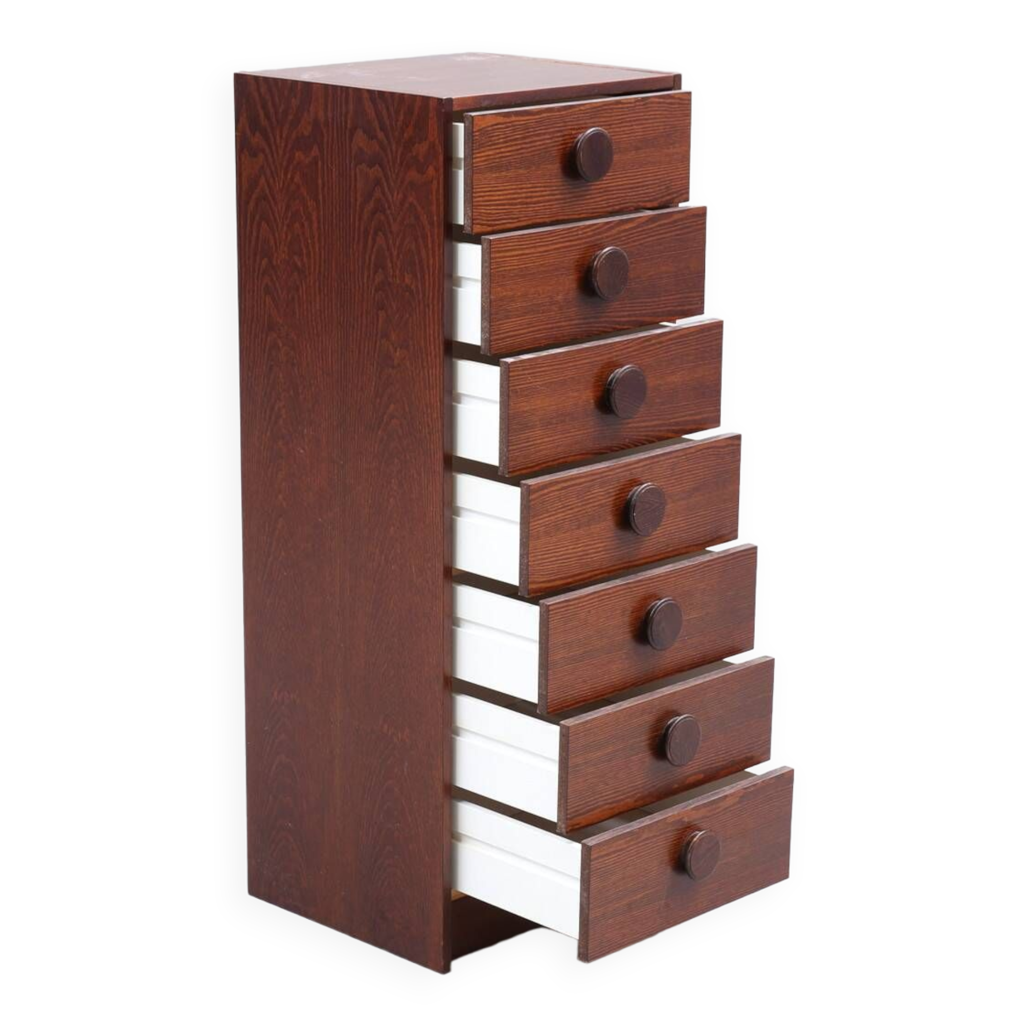 Vintage suede 7-drawer chest of drawers