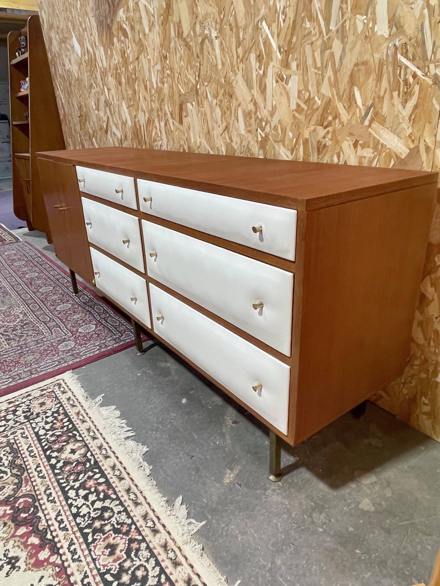 Vintage teak enfilade by Roger Landault for Regy, 1960s.