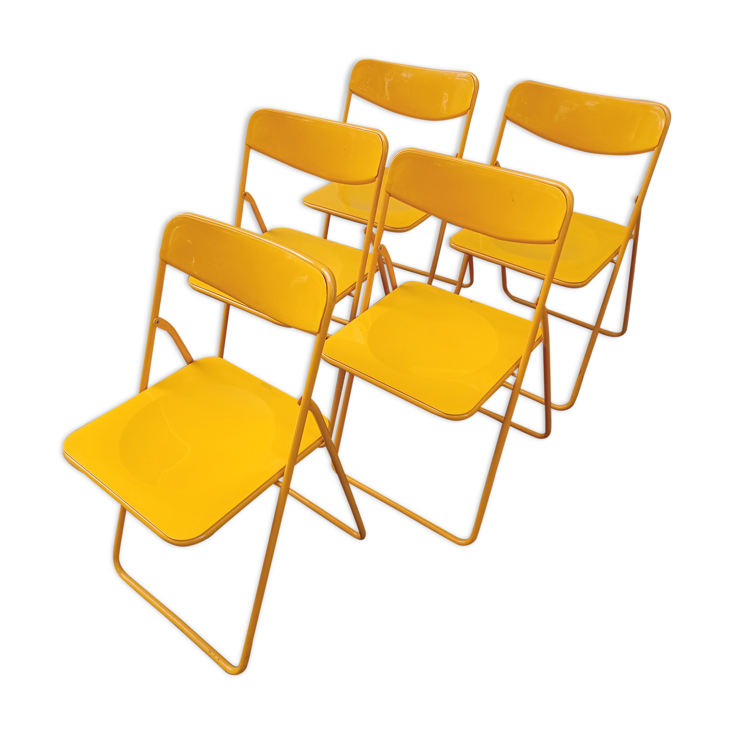 Orange vintage folding chairs