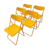 Orange vintage folding chairs