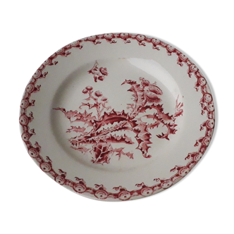Plate Gien pink thistle