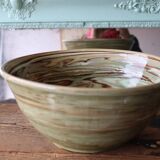 Mixed clay salad bowl signed Girod