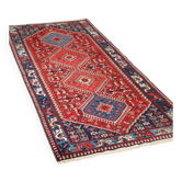 Tapis asiatique ancien en laine, noué main, 79 x 34 In