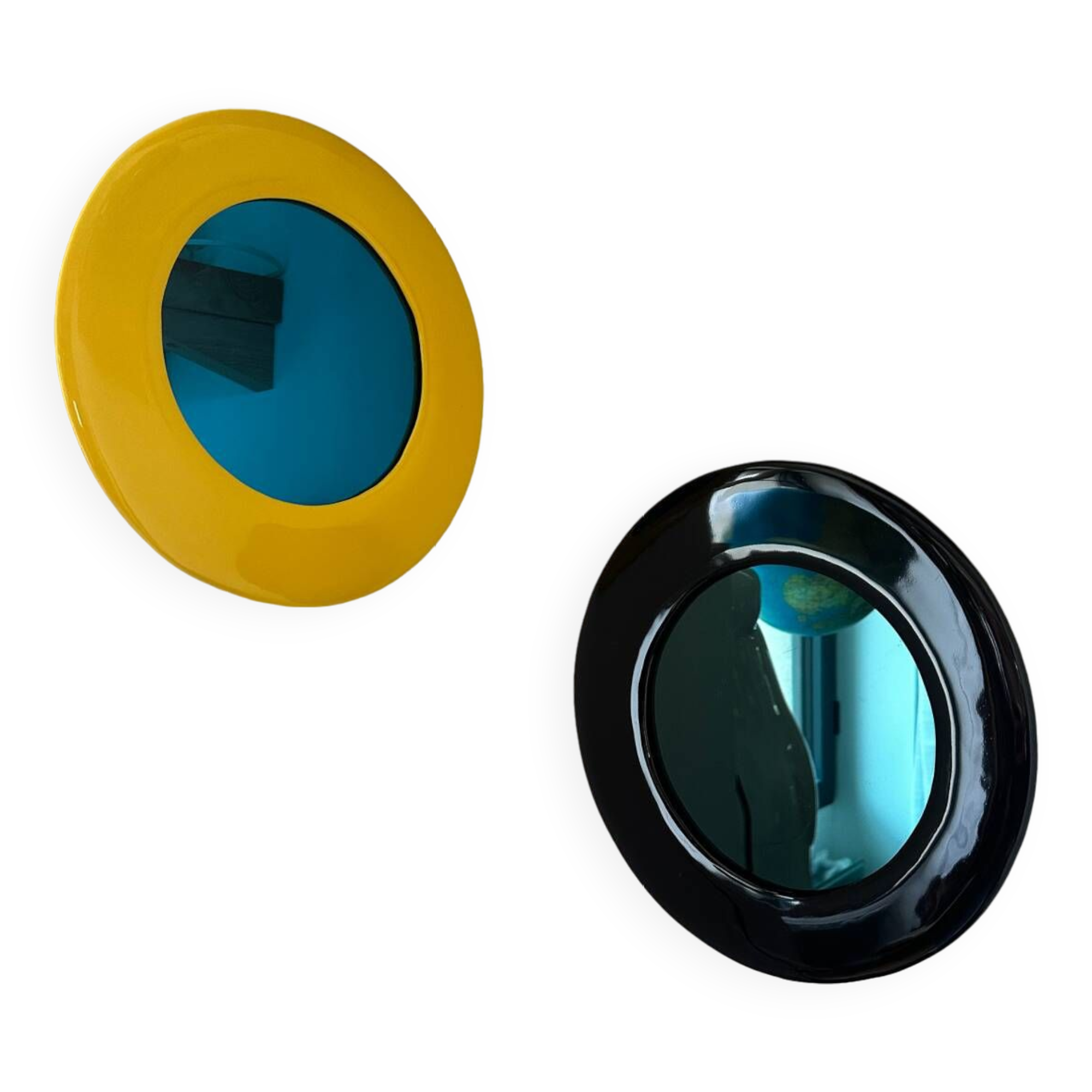 Set of 2 ceramic mirrors Brigitte de Bazelaire Sentou edition