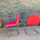 Ensemble de 4 chaises métal design italien