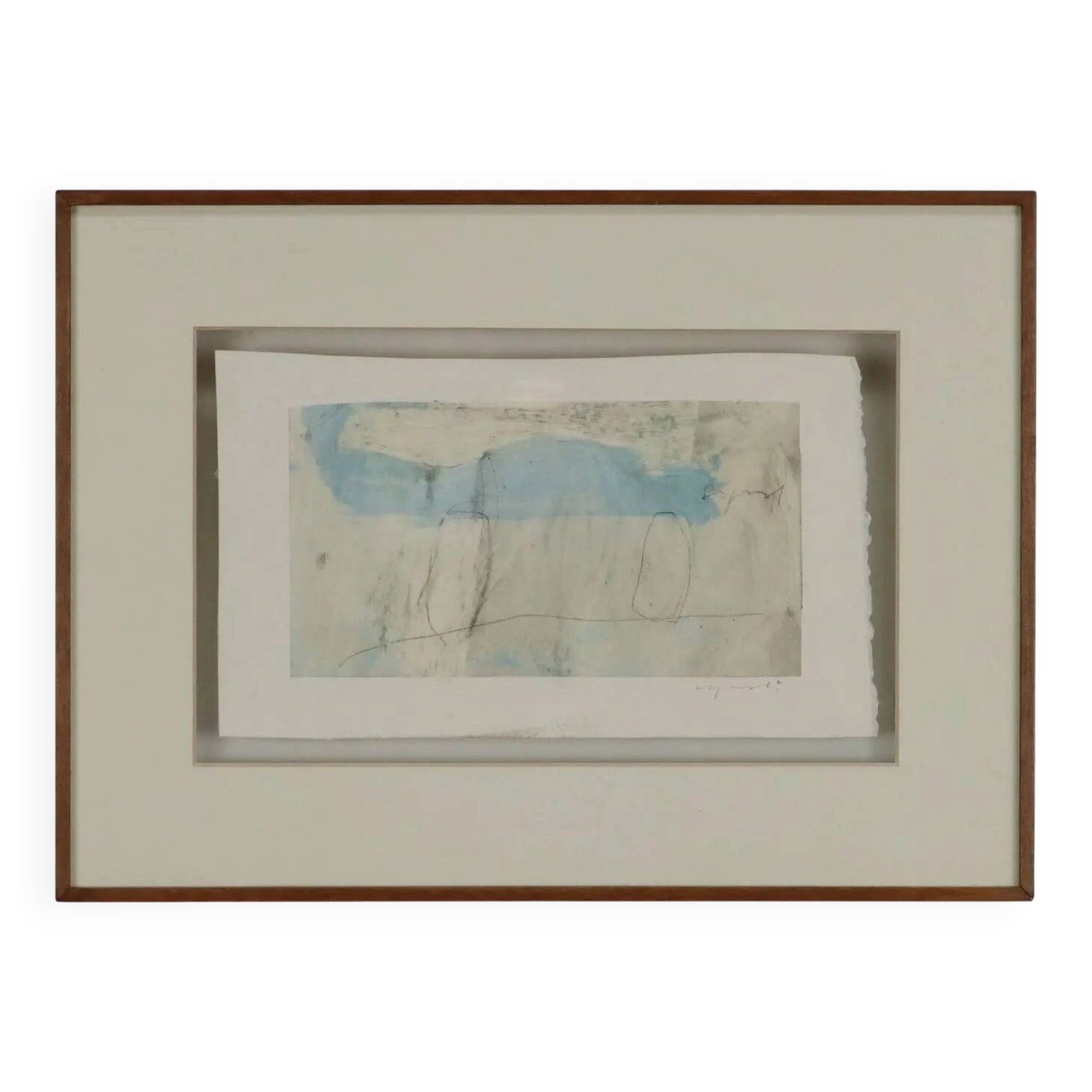 Peinture contemporaine signée Luca Caccioni, technique mixte, 1991