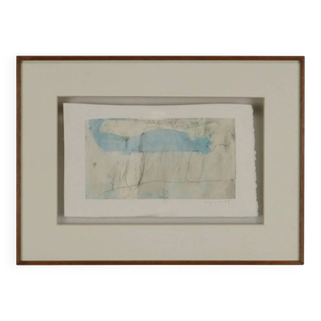 Peinture contemporaine signée Luca Caccioni, technique mixte, 1991