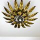Plafonnier ou applique florale en feuillage en forme de soleil, France, années 1970