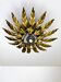 Sunburst foliage floral ceiling light or wall light, France, 1970s