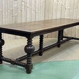 Oak monastery table with turned legs from the 1930s