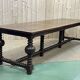 Oak monastery table with turned legs from the 1930s