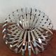 Arditi Italy saucer pendant light from the 80s with metal strips