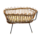 Vintage rattan doll cradle