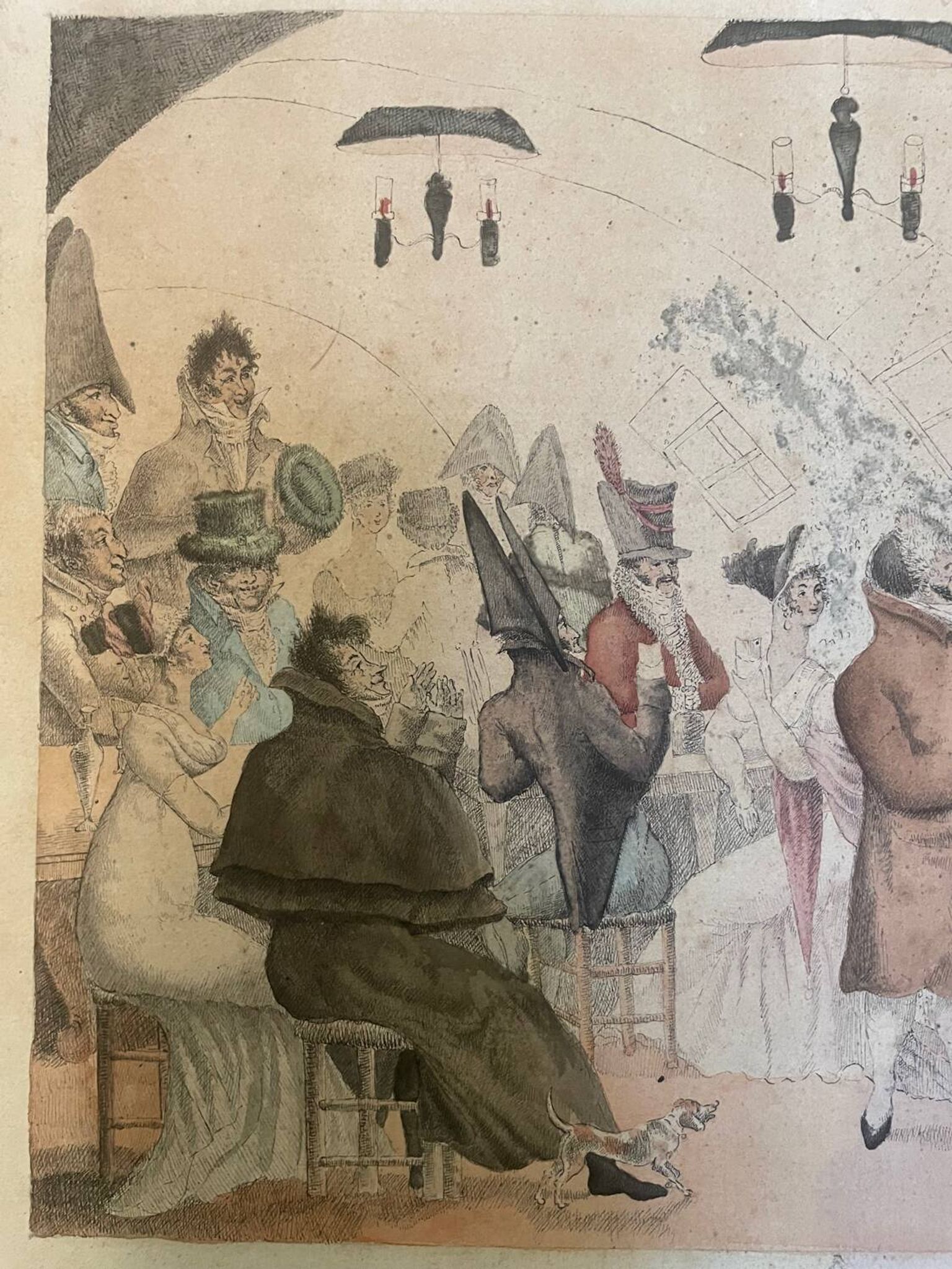 Original painting The Ventriloquist Naudet circa 1803