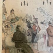 Original painting The Ventriloquist Naudet circa 1803