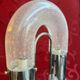 Vintage sculptural floor lamp in chrome metal and glass from the 1970s.