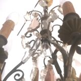 Lustre en bronze et pampilles bicolore