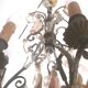 Lustre en bronze et pampilles bicolore