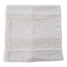 Old linen sheet - Encrypted KM - With openwork edging - Dimensions: 290x170cm