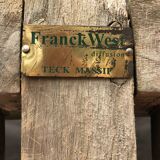 oval garden bench vintage solid teak "franck west" rare curved shape