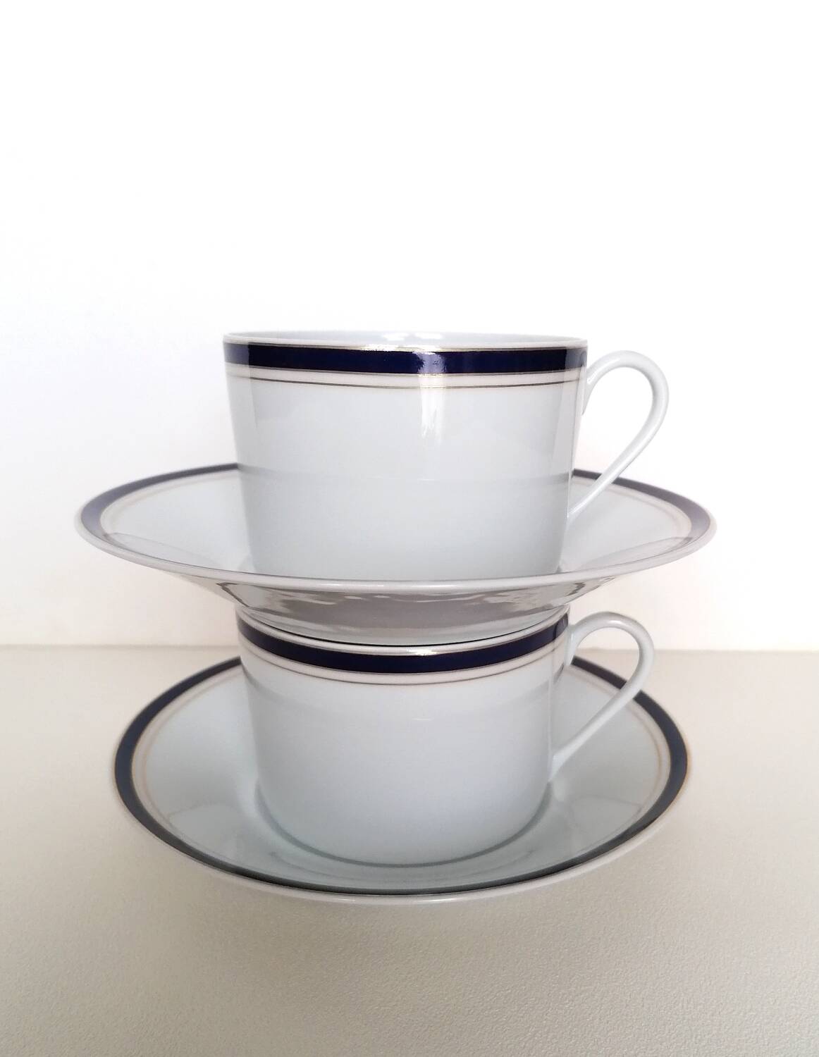 Duo of Limoges Haviland cups from the Nuit bleue collection