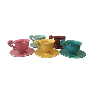Lot de 5 tasses et sous tasses