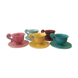 Lot of 5 cups and under ceramic cups 60-70 years