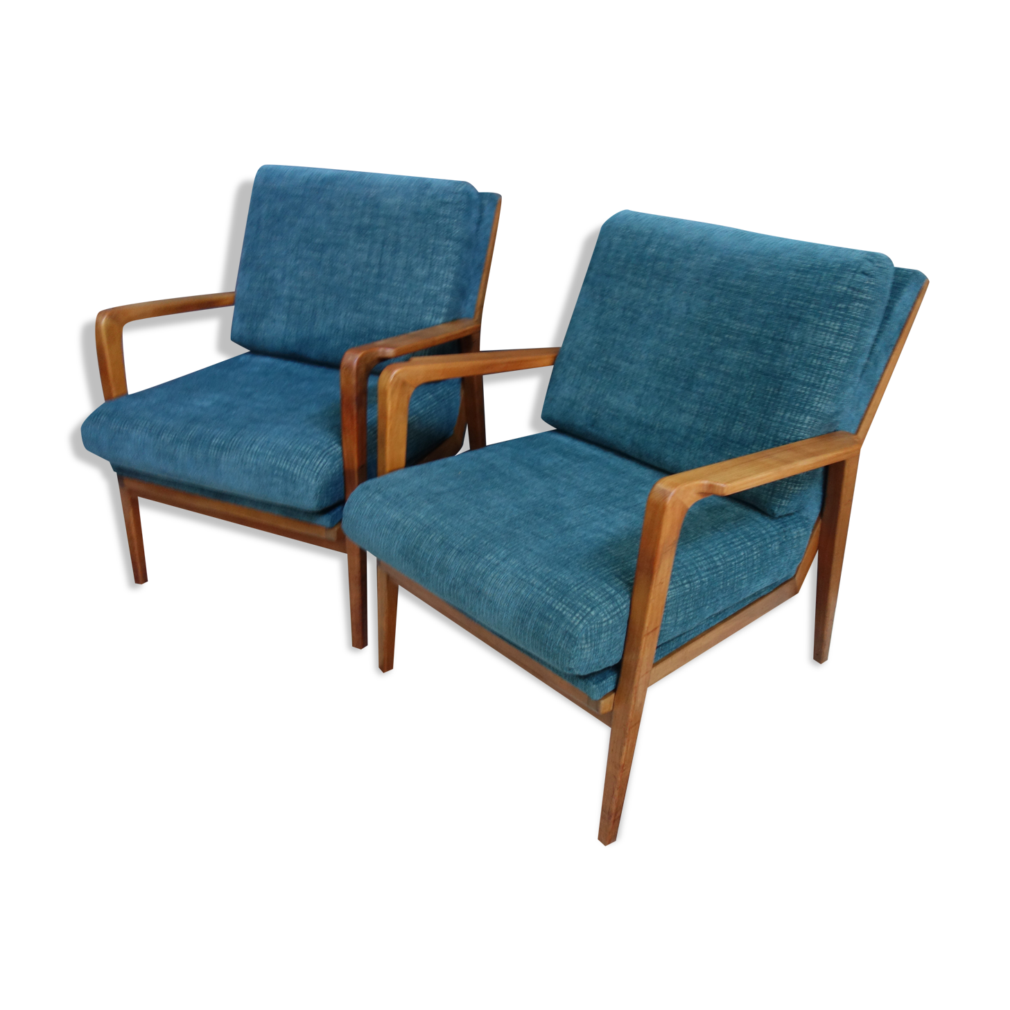 Fauteuil Knoll Antimot bleues années 1960