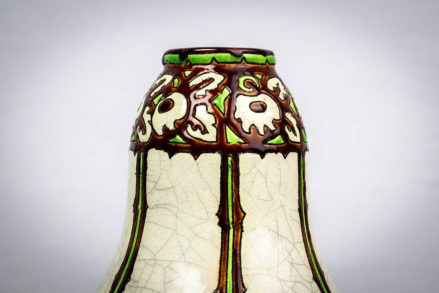 Vase Charles Catteau - Boch Frères Keramis – crackled earthenware, decoration 983