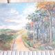 Large old oil painting depicting a landscape.