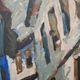 Modernist oil on canvas "Ohrid" by Aleksandar Jeremic Cibe, 1959