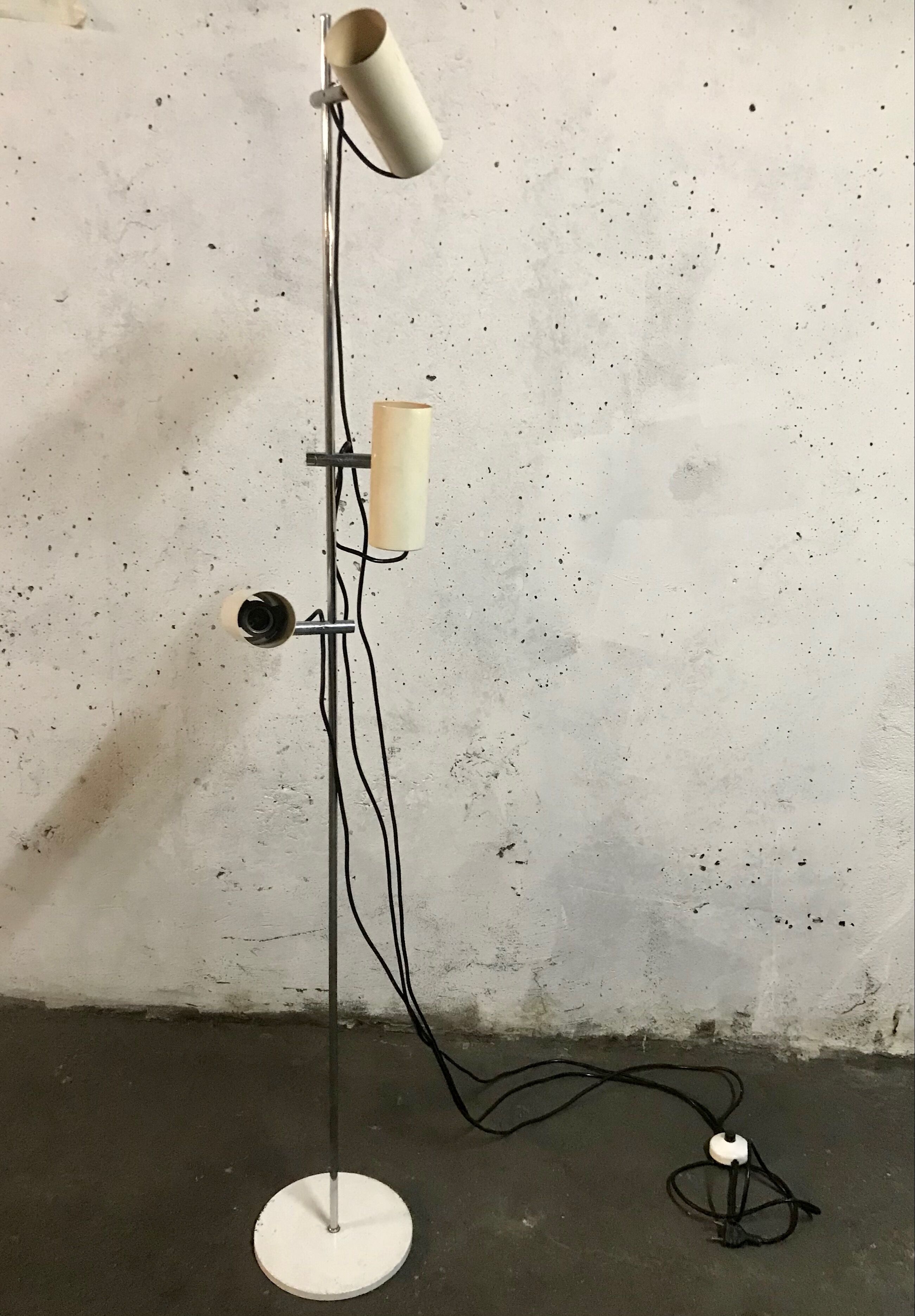 Lampadaire à 3 spots métal