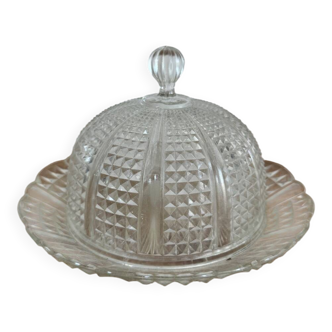 Vintage glass cloche and plate