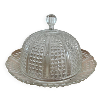 Vintage glass cloche and plate