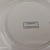 Set of 2 round dishes trundle in Iron Earth Sarreguemines model Carina decoration blue frieze