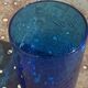 4 verres à whisky en verre souffle bleu cobalt