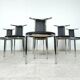 Vintage chrome postmodern dining chairs, 1980s