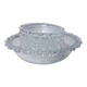 Service salad bowl textured glass masserini barocco italy vintage 1960
