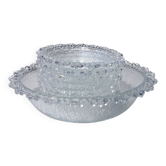 Service salad bowl textured glass masserini barocco italy vintage 1960