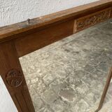 Large art deco mirror in varnished oak