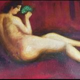 Oil Painting Nude Woman Mid 20's