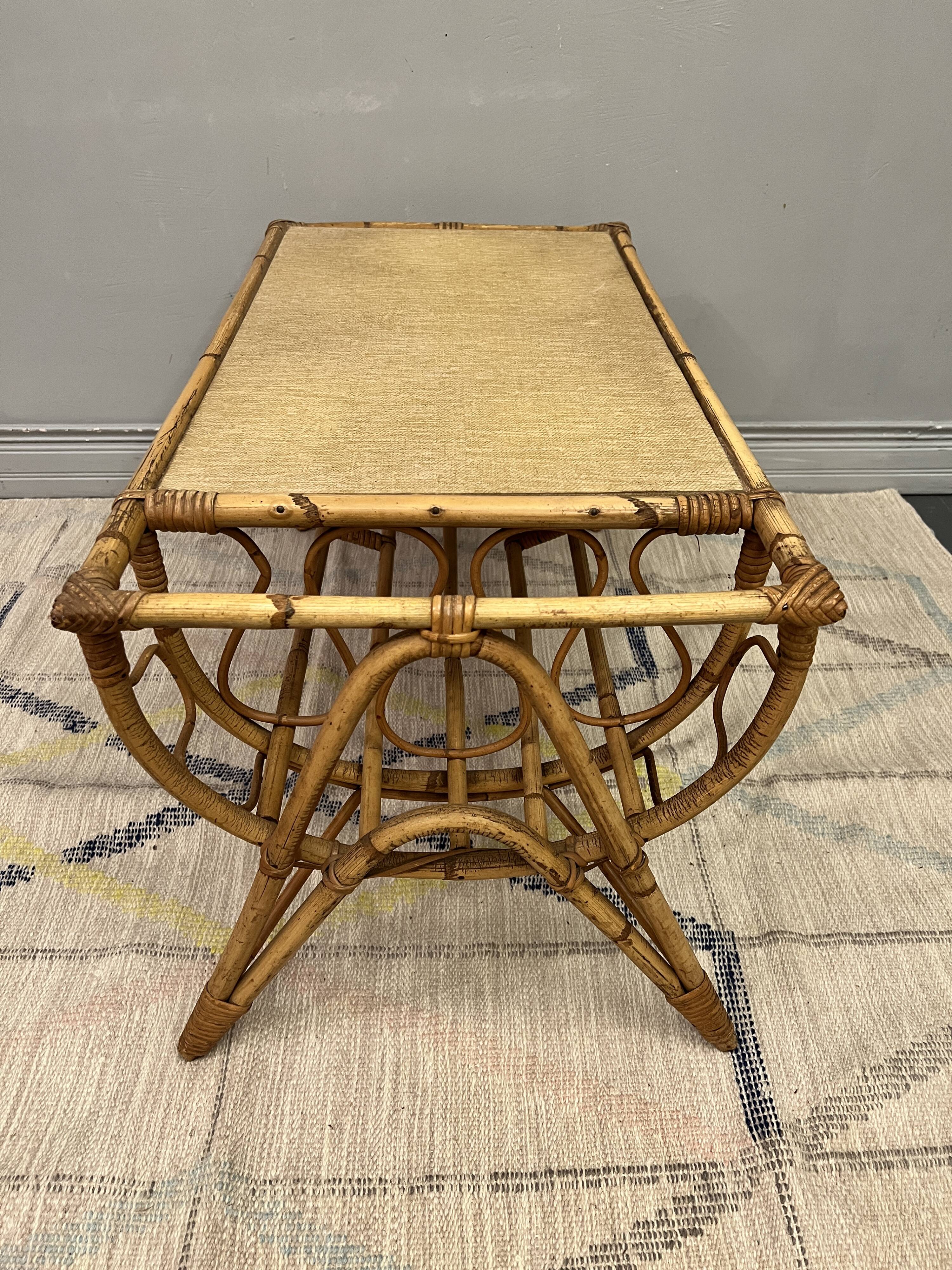 Vintage rattan coffee table