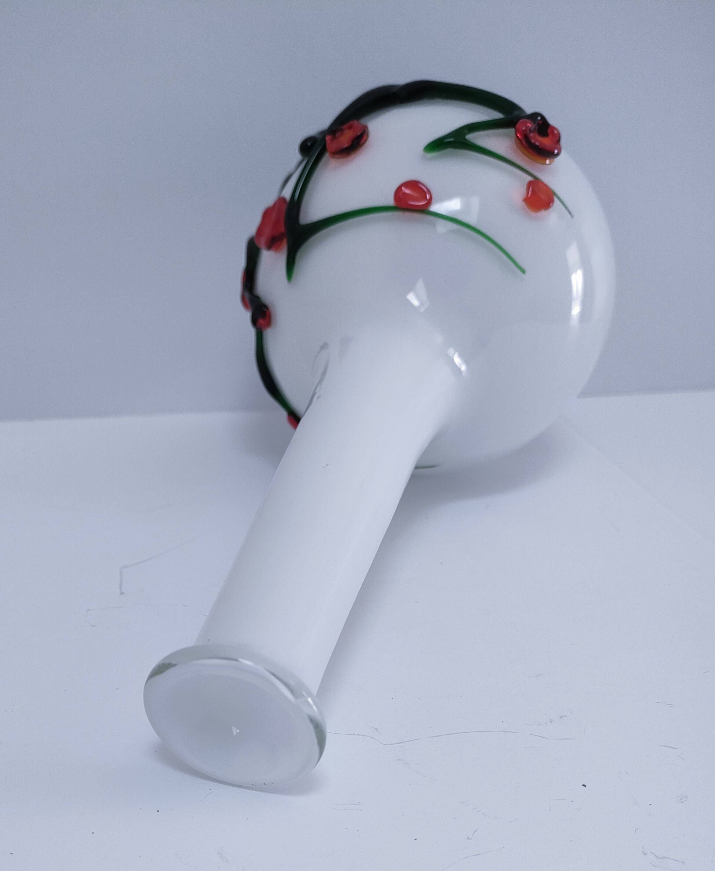 vase glass paste floral decoration Japonese style vintage