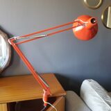 Ledu's vintage architect's lamp in orange sheet metal - 1960s